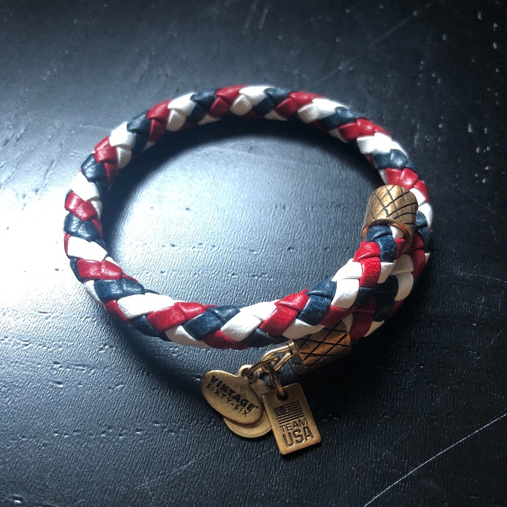 Alex & Ani Team USA Braided Leather Bracelet